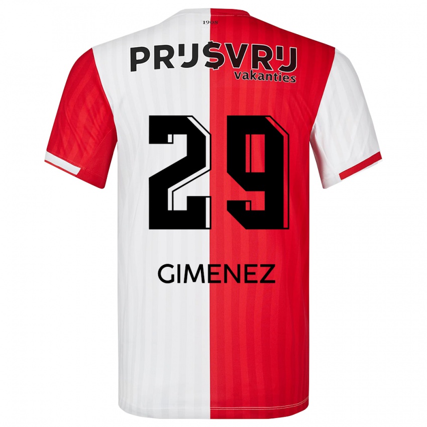 Niño Camiseta Santiago Gimenez #29 Rojo Blanco 1ª Equipación 2023/24 La Camisa Perú