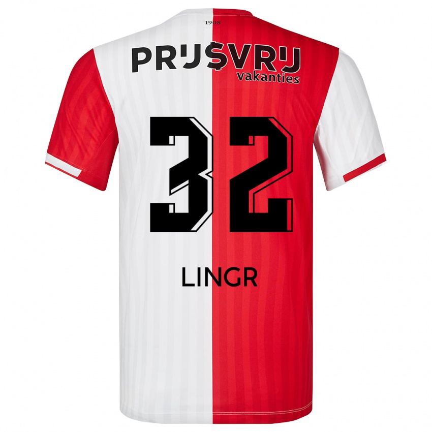 Niño Camiseta Ondrej Lingr #32 Rojo Blanco 1ª Equipación 2023/24 La Camisa Perú