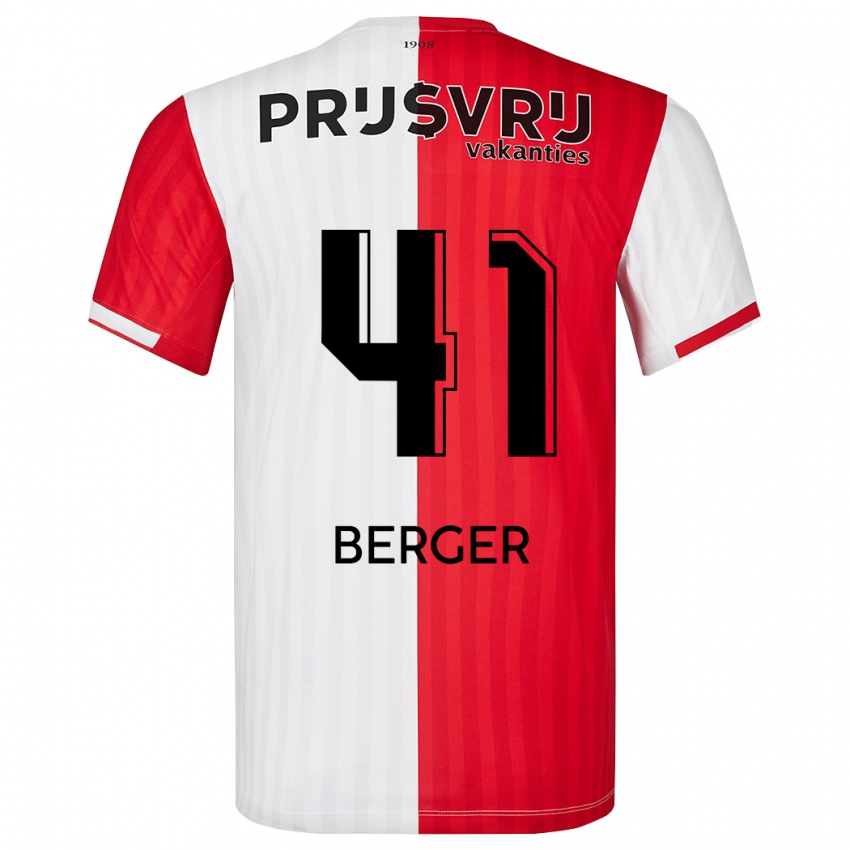 Niño Camiseta Mannou Berger #41 Rojo Blanco 1ª Equipación 2023/24 La Camisa Perú