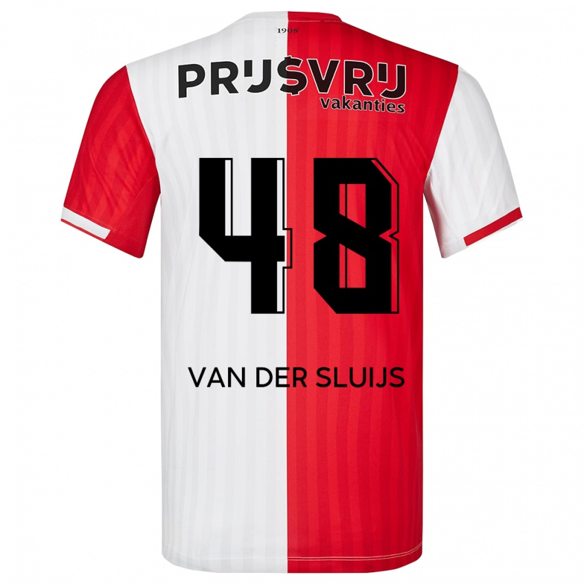 Niño Camiseta Joep Van Der Sluijs #48 Rojo Blanco 1ª Equipación 2023/24 La Camisa Perú