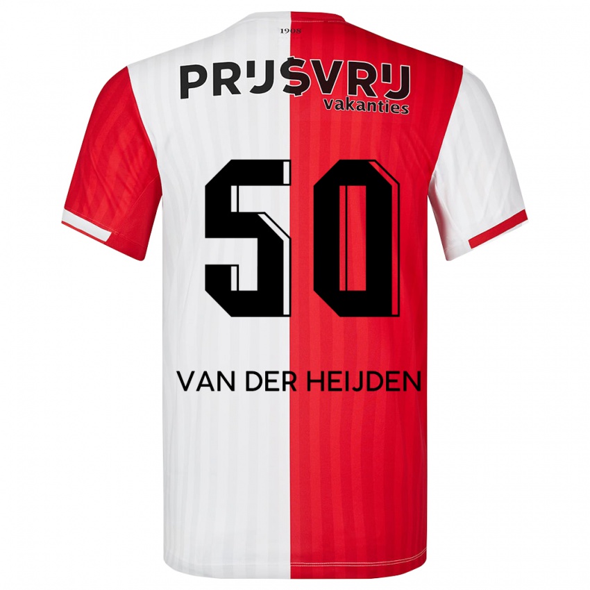 Niño Camiseta Delano Van Der Heijden #50 Rojo Blanco 1ª Equipación 2023/24 La Camisa Perú