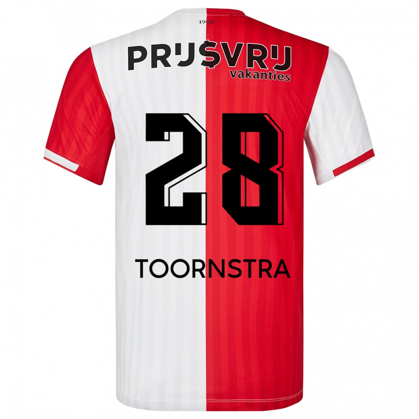 Niño Camiseta Jens Toornstra #28 Rojo Blanco 1ª Equipación 2023/24 La Camisa Perú