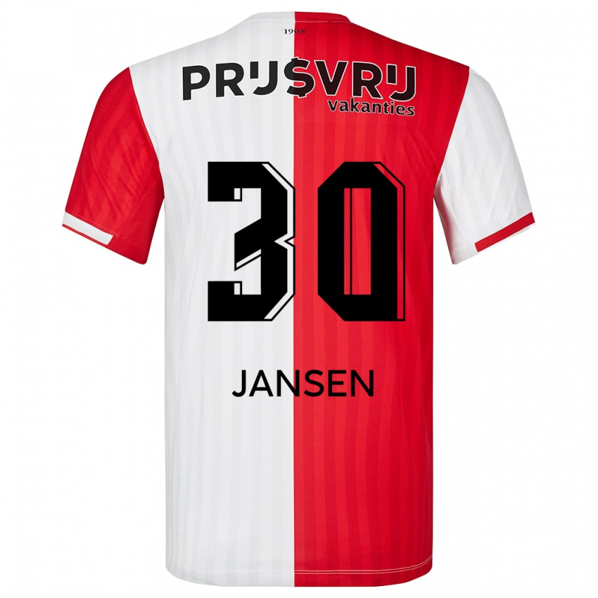 Niño Camiseta Thijs Jansen #30 Rojo Blanco 1ª Equipación 2023/24 La Camisa Perú