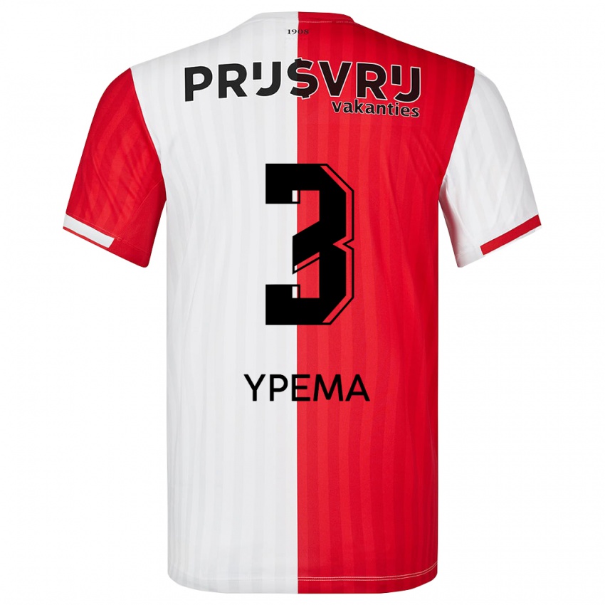 Niño Camiseta Danique Ypema #3 Rojo Blanco 1ª Equipación 2023/24 La Camisa Perú