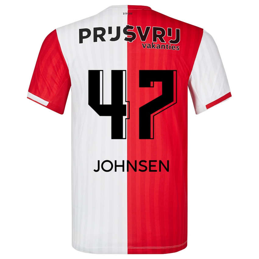 Niño Camiseta Mikael Torset Johnsen #47 Rojo Blanco 1ª Equipación 2023/24 La Camisa Perú