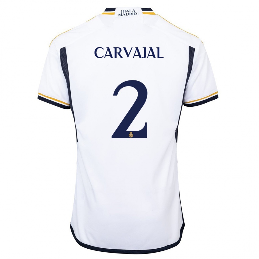 Niño Camiseta Daniel Carvajal #2 Blanco 1ª Equipación 2023/24 La Camisa Perú