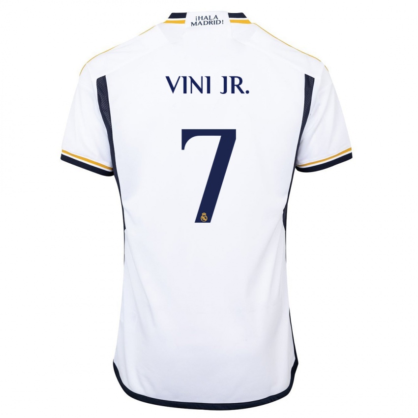 Niño Camiseta Vinicius Junior #7 Blanco 1ª Equipación 2023/24 La Camisa Perú