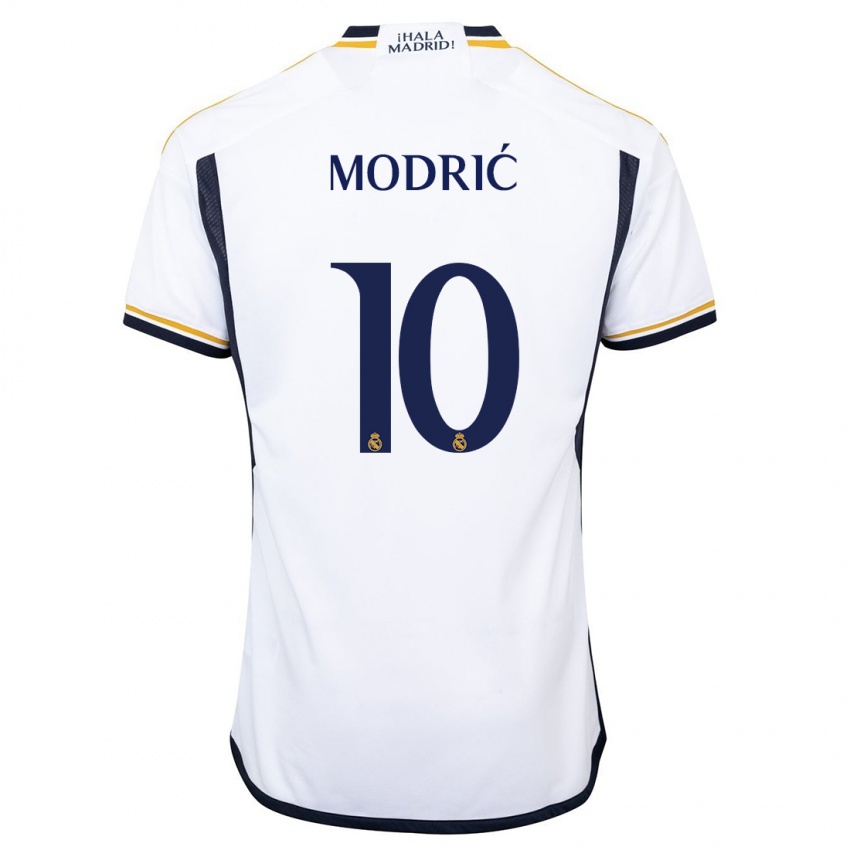 Niño Camiseta Luka Modric #10 Blanco 1ª Equipación 2023/24 La Camisa Perú