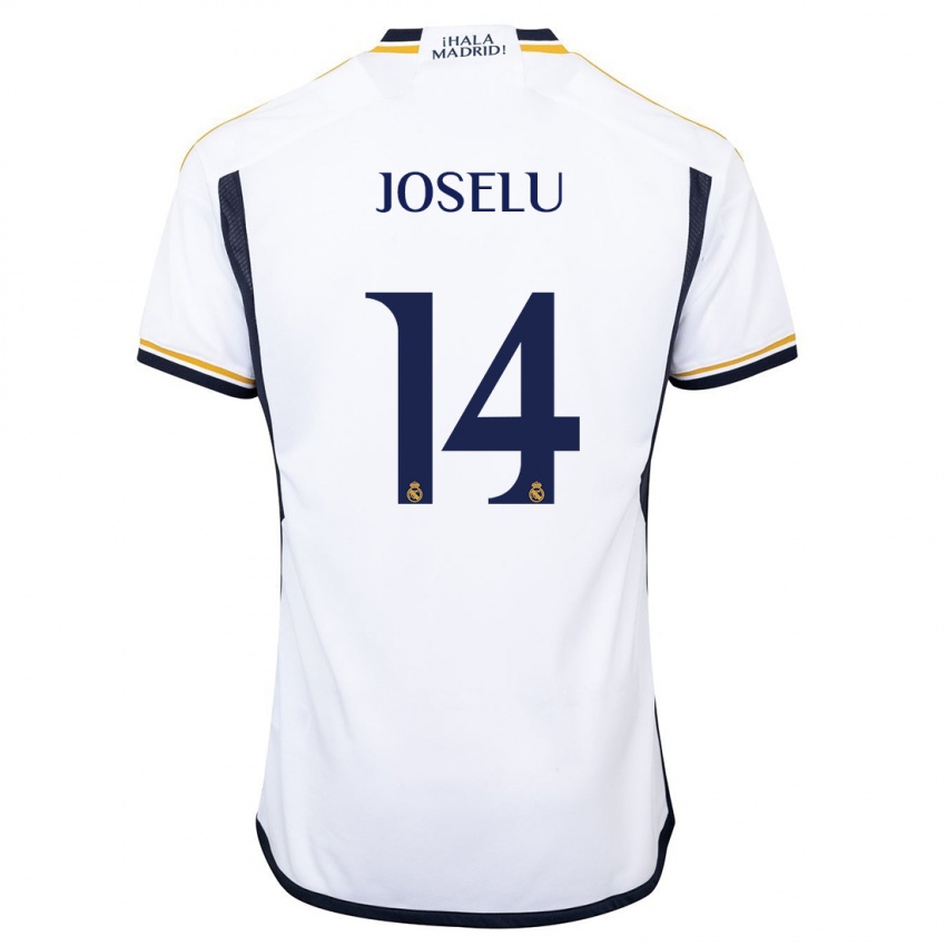 Niño Camiseta Joselu #14 Blanco 1ª Equipación 2023/24 La Camisa Perú