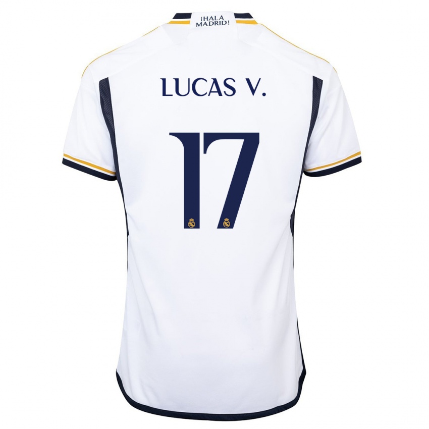 Niño Camiseta Lucas Vazquez #17 Blanco 1ª Equipación 2023/24 La Camisa Perú