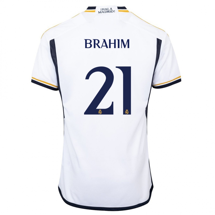 Niño Camiseta Brahim Diaz #21 Blanco 1ª Equipación 2023/24 La Camisa Perú