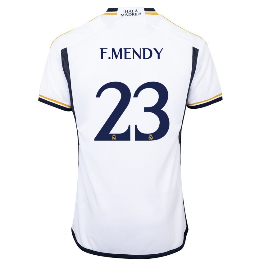 Niño Camiseta Ferland Mendy #23 Blanco 1ª Equipación 2023/24 La Camisa Perú