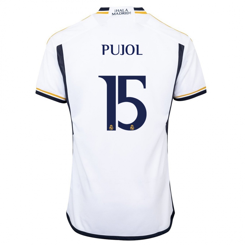 Niño Camiseta Edgar Pujol #15 Blanco 1ª Equipación 2023/24 La Camisa Perú