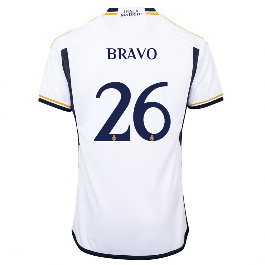 Niño Camiseta Iker Bravo #26 Blanco 1ª Equipación 2023/24 La Camisa Perú