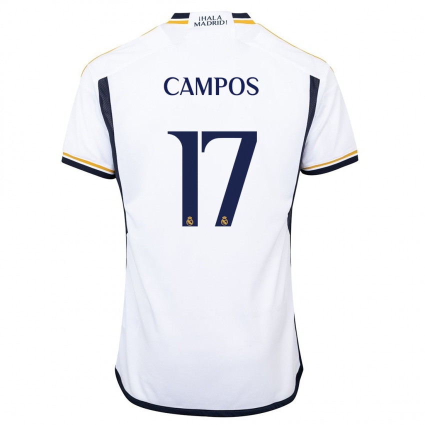 Niño Camiseta Andrés Campos #17 Blanco 1ª Equipación 2023/24 La Camisa Perú