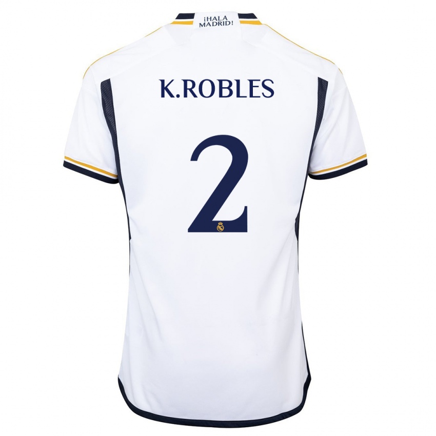 Niño Camiseta Kenti Robles #2 Blanco 1ª Equipación 2023/24 La Camisa Perú