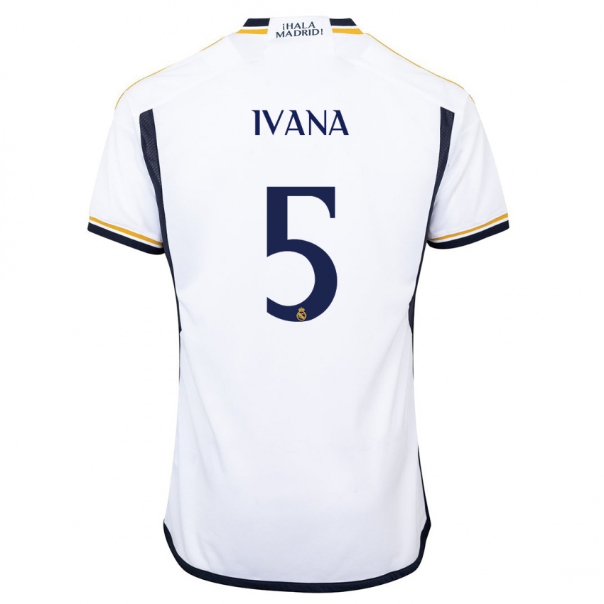 Niño Camiseta Ivana Andres #5 Blanco 1ª Equipación 2023/24 La Camisa Perú