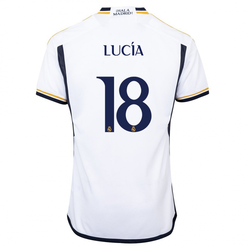 Niño Camiseta Lucia Rodriguez #18 Blanco 1ª Equipación 2023/24 La Camisa Perú