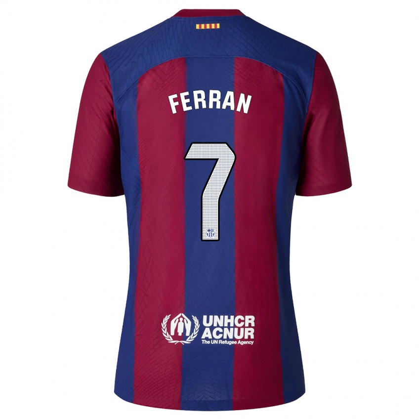 Niño Camiseta Ferran Torres #7 Rojo Azul 1ª Equipación 2023/24 La Camisa Perú