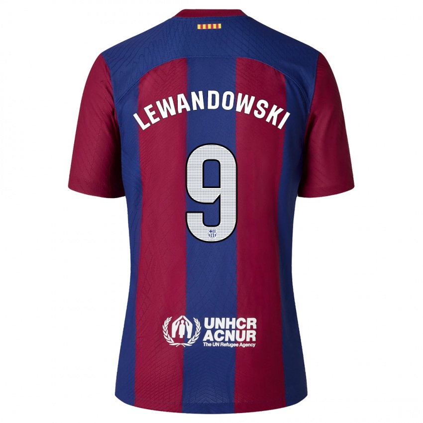 Niño Camiseta Robert Lewandowski #9 Rojo Azul 1ª Equipación 2023/24 La Camisa Perú