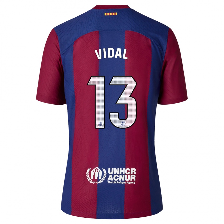 Niño Camiseta Marc Vidal #13 Rojo Azul 1ª Equipación 2023/24 La Camisa Perú