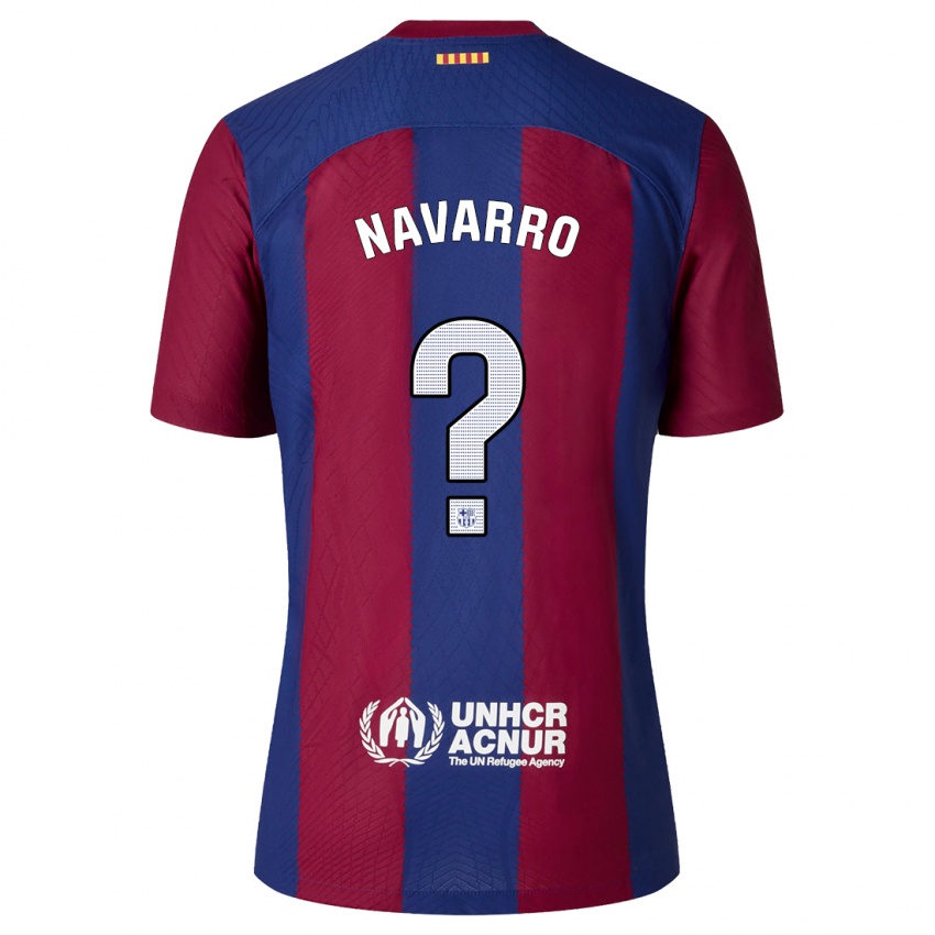 Niño Camiseta Albert Navarro #0 Rojo Azul 1ª Equipación 2023/24 La Camisa Perú