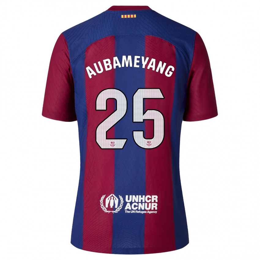 Niño Camiseta Pierre Emerick Aubameyang #25 Rojo Azul 1ª Equipación 2023/24 La Camisa Perú