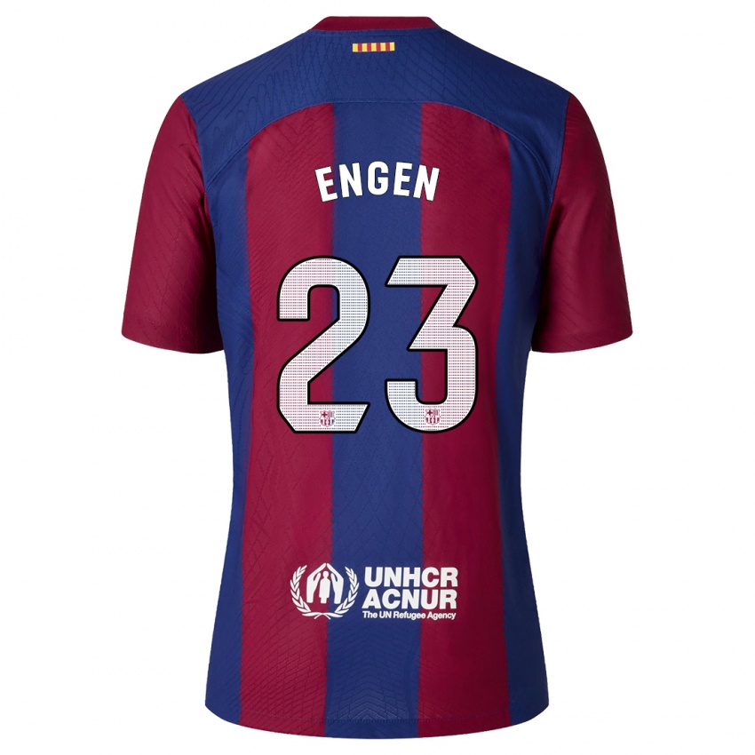 Niño Camiseta Ingrid Engen #23 Rojo Azul 1ª Equipación 2023/24 La Camisa Perú