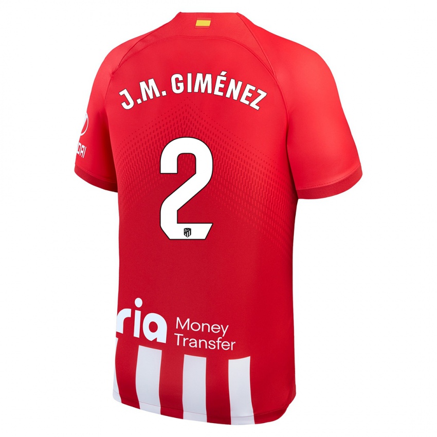 Niño Camiseta José María Giménez #2 Rojo Blanco 1ª Equipación 2023/24 La Camisa Perú