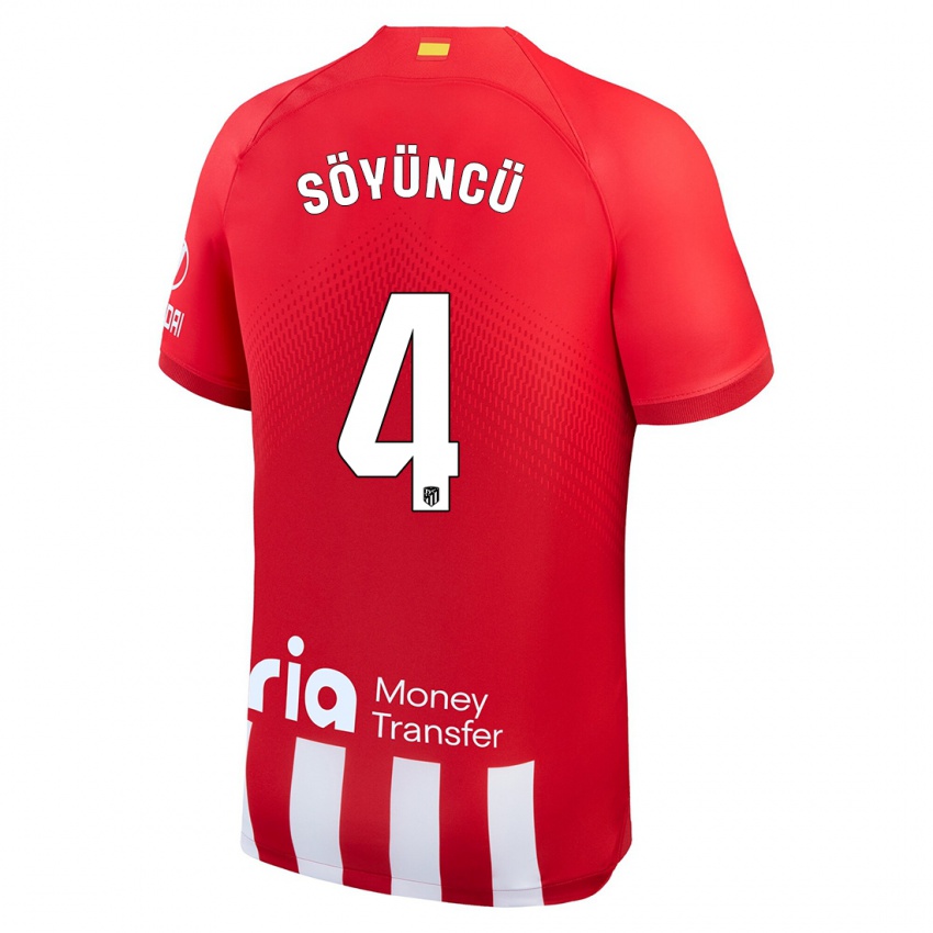 Niño Camiseta Caglar Söyüncü #4 Rojo Blanco 1ª Equipación 2023/24 La Camisa Perú