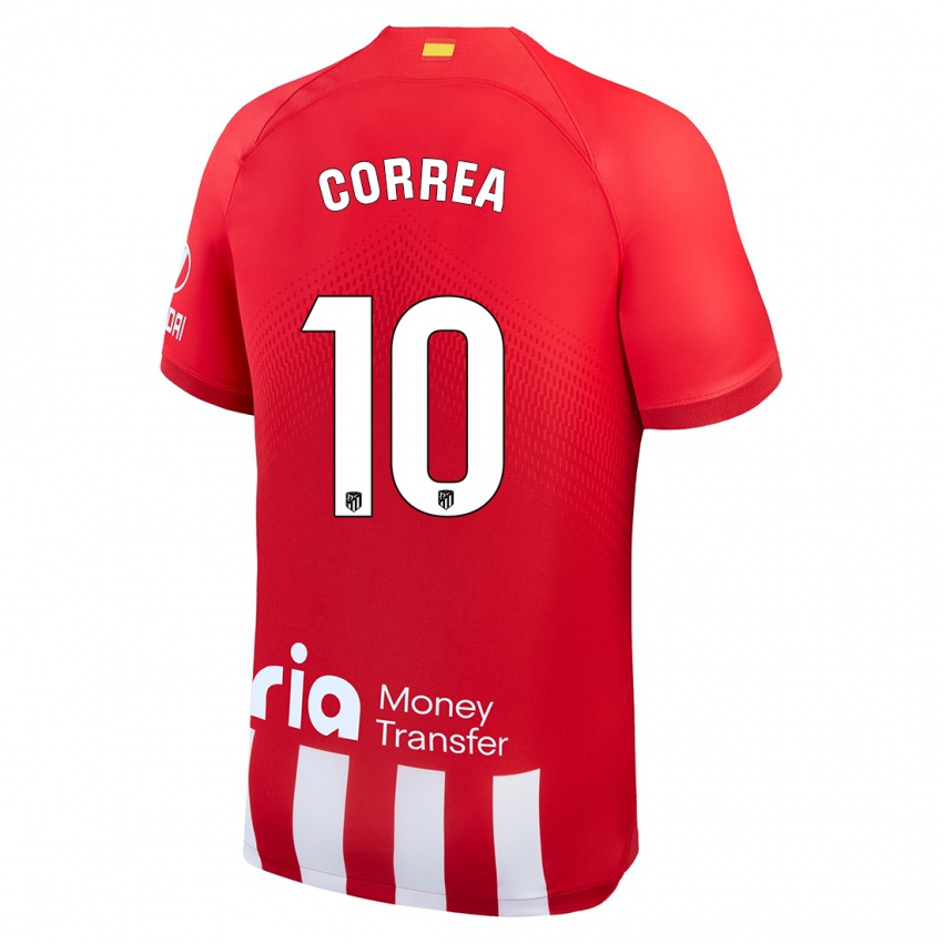 Niño Camiseta Angel Correa #10 Rojo Blanco 1ª Equipación 2023/24 La Camisa Perú