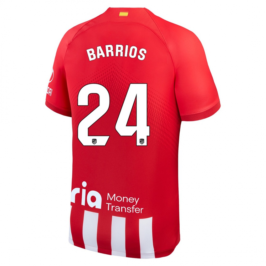 Niño Camiseta Pablo Barrios #24 Rojo Blanco 1ª Equipación 2023/24 La Camisa Perú