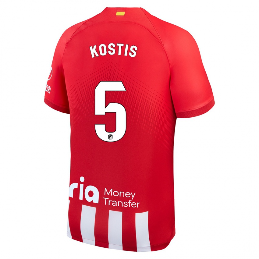 Niño Camiseta Ilias Kostis #5 Rojo Blanco 1ª Equipación 2023/24 La Camisa Perú