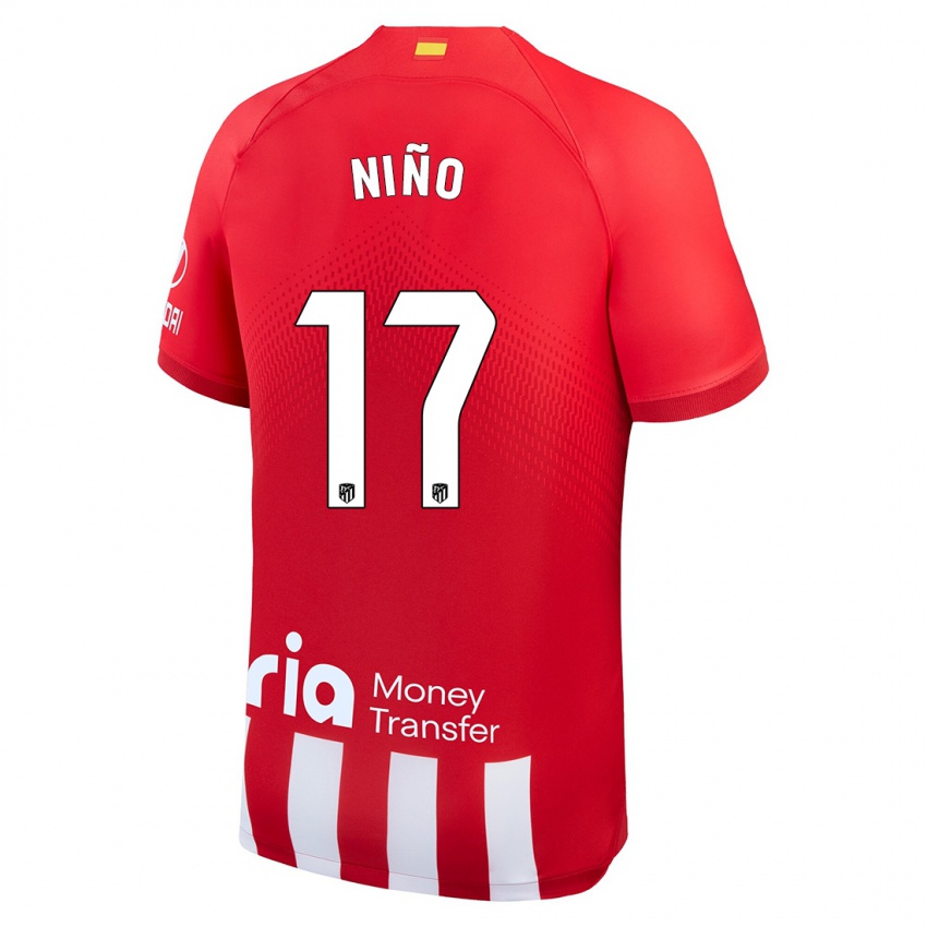 Niño Camiseta Adrián Niño #17 Rojo Blanco 1ª Equipación 2023/24 La Camisa Perú