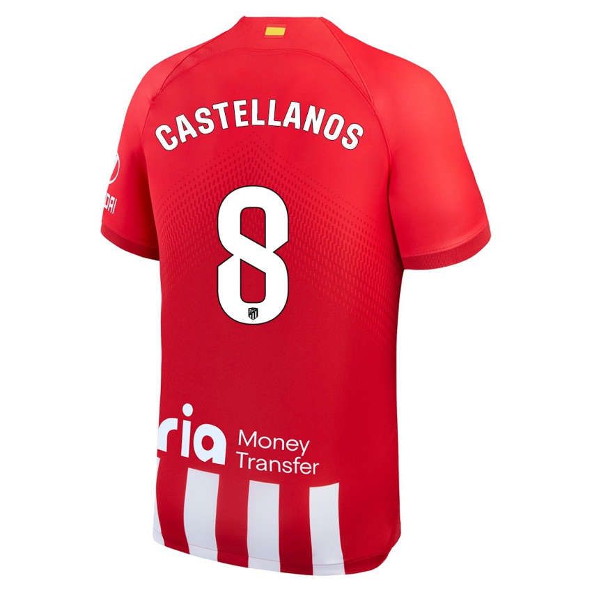 Niño Camiseta Jorge Castellanos #8 Rojo Blanco 1ª Equipación 2023/24 La Camisa Perú