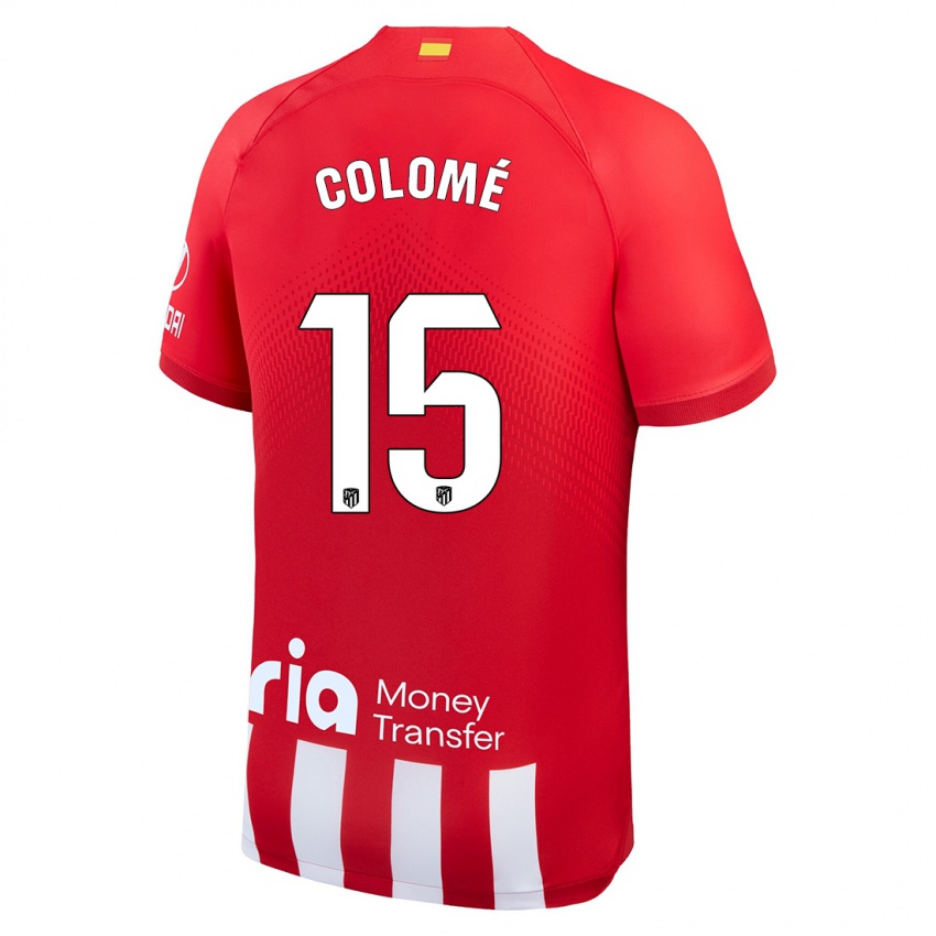 Niño Camiseta Jan Colomé #15 Rojo Blanco 1ª Equipación 2023/24 La Camisa Perú