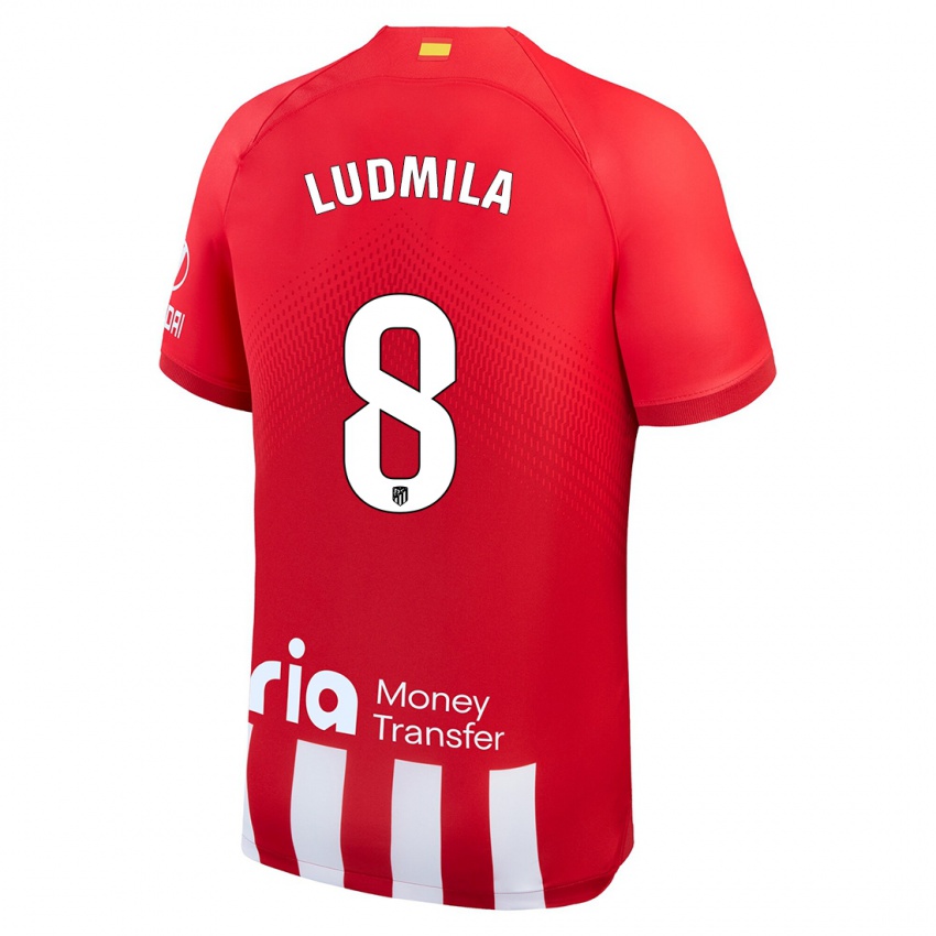 Niño Camiseta Ludmila #8 Rojo Blanco 1ª Equipación 2023/24 La Camisa Perú