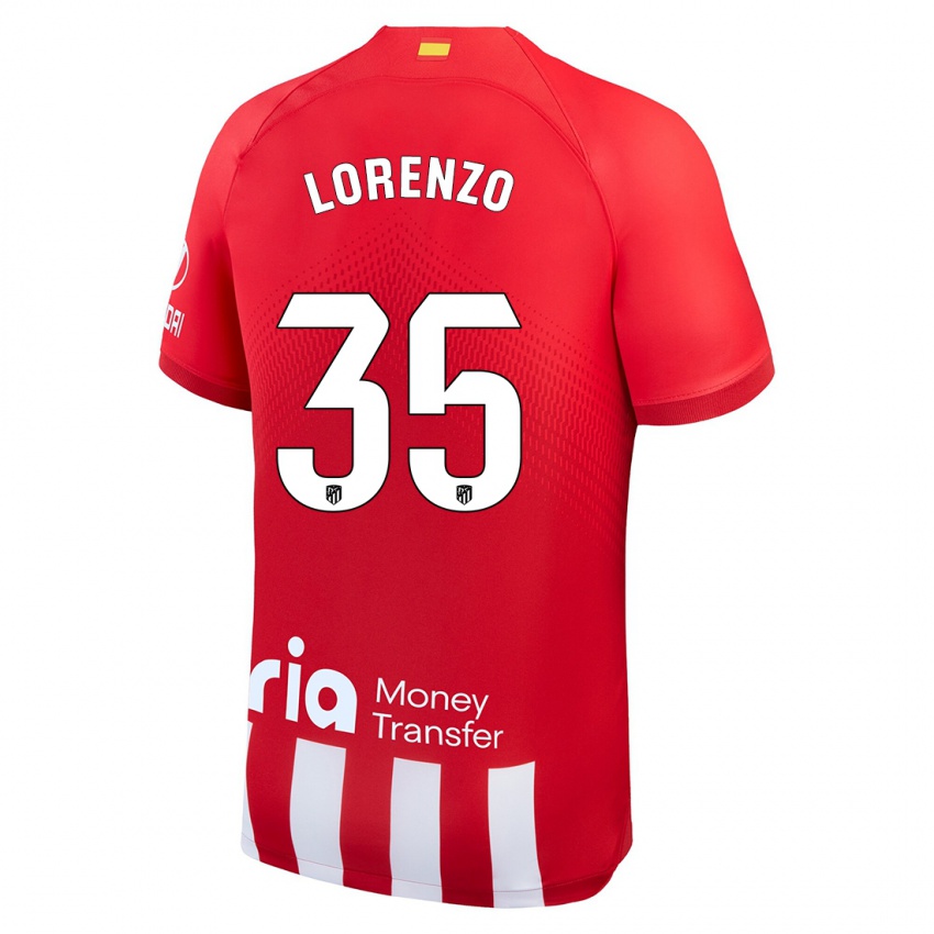 Niño Camiseta Diego Lorenzo #35 Rojo Blanco 1ª Equipación 2023/24 La Camisa Perú