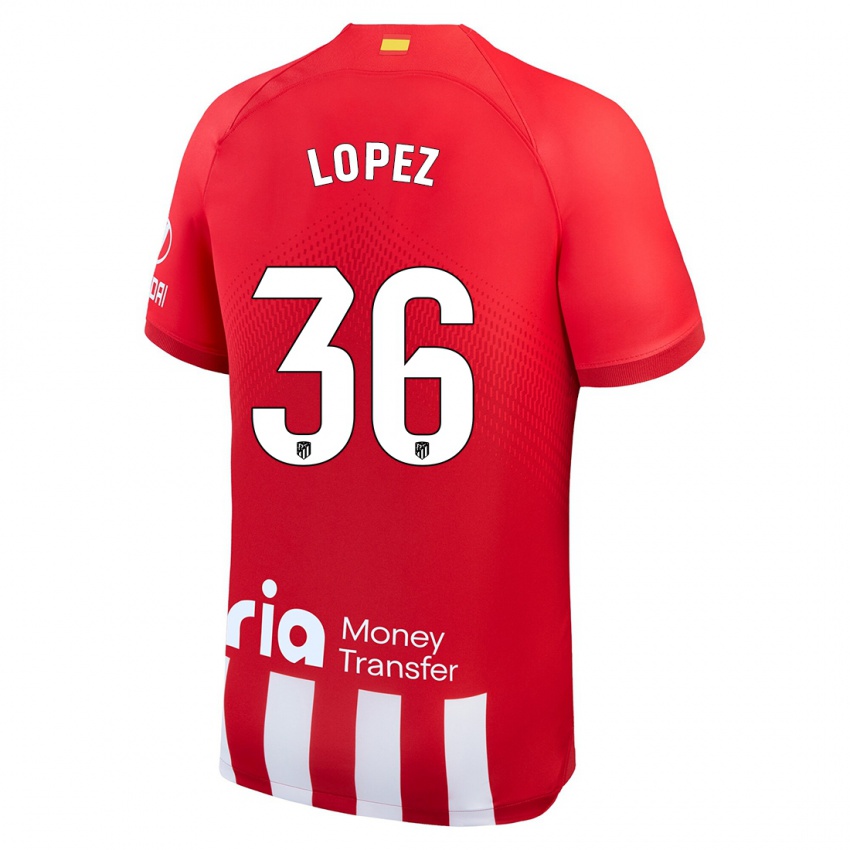 Niño Camiseta David Lopez #36 Rojo Blanco 1ª Equipación 2023/24 La Camisa Perú