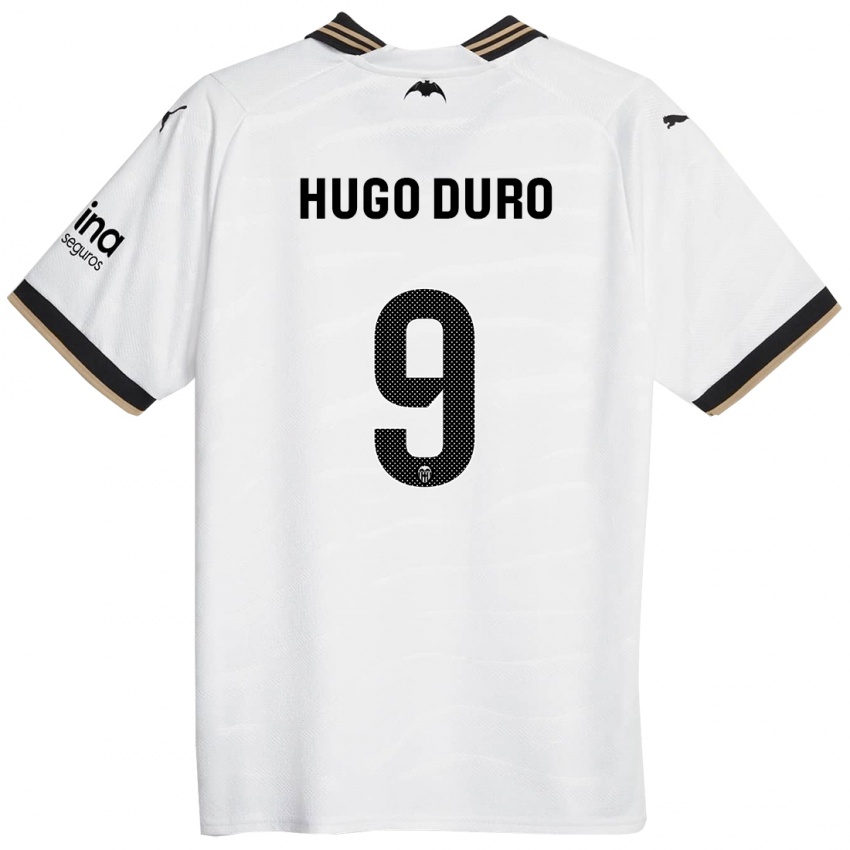 Niño Camiseta Hugo Duro #9 Blanco 1ª Equipación 2023/24 La Camisa Perú