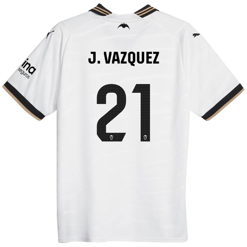 Niño Camiseta Jesús Vázquez #21 Blanco 1ª Equipación 2023/24 La Camisa Perú