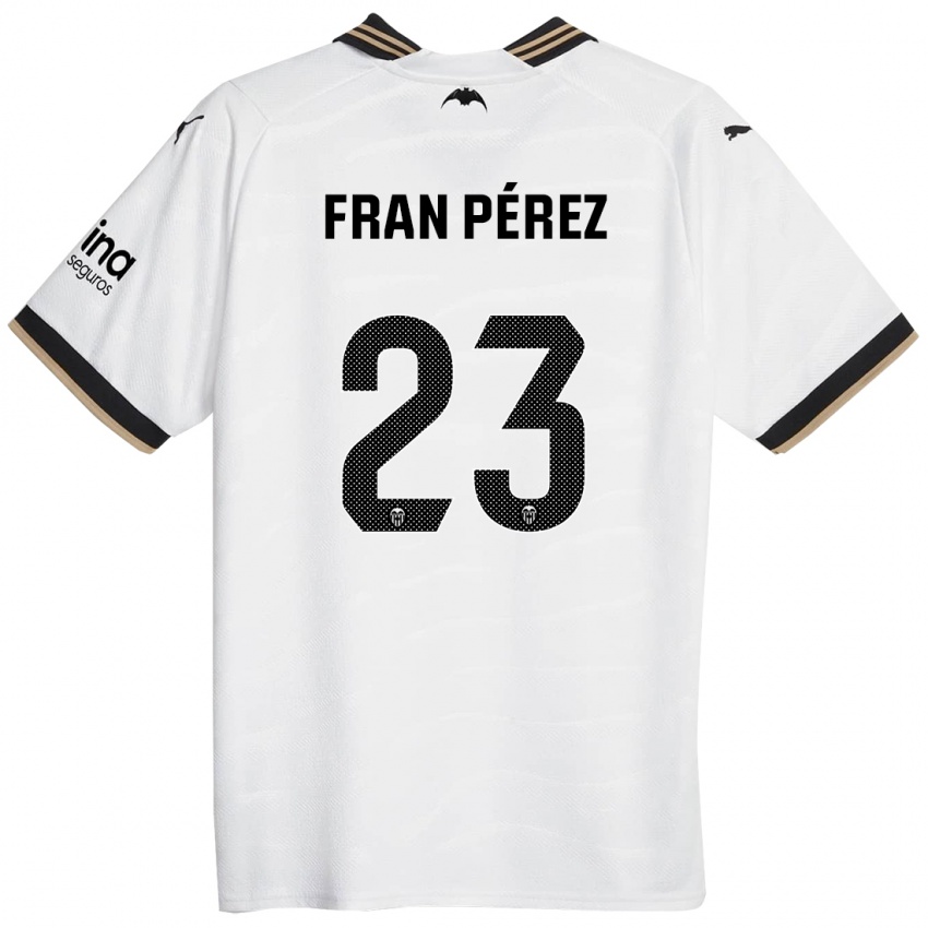 Niño Camiseta Fran Pérez #23 Blanco 1ª Equipación 2023/24 La Camisa Perú