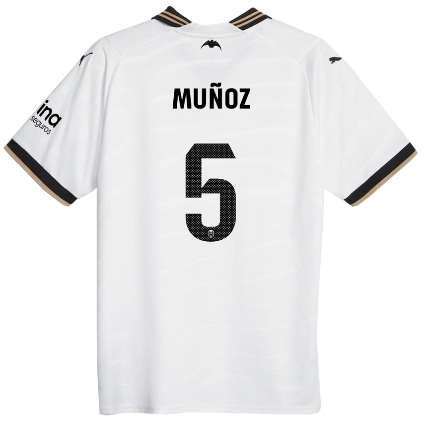 Niño Camiseta Iván Muñoz #5 Blanco 1ª Equipación 2023/24 La Camisa Perú