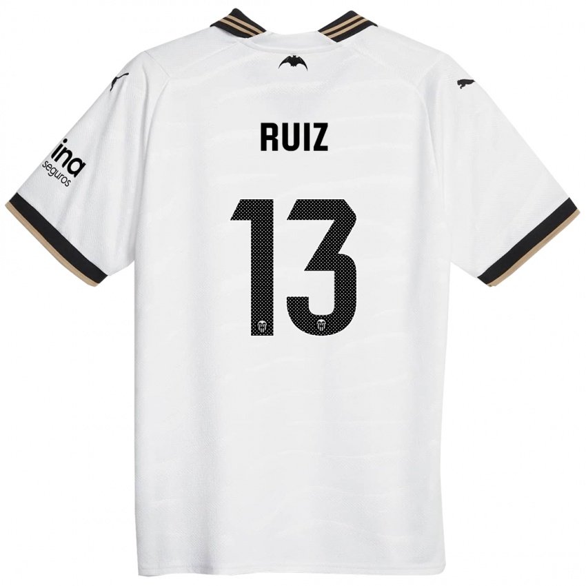 Niño Camiseta Nil Ruiz #13 Blanco 1ª Equipación 2023/24 La Camisa Perú