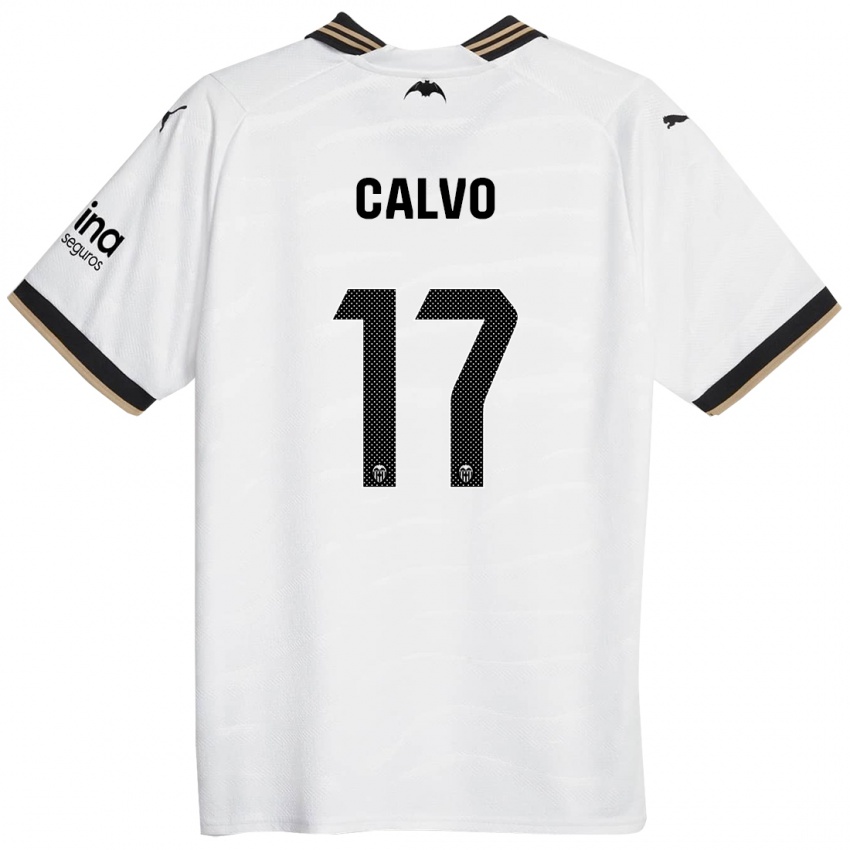 Niño Camiseta Borja Calvo #17 Blanco 1ª Equipación 2023/24 La Camisa Perú