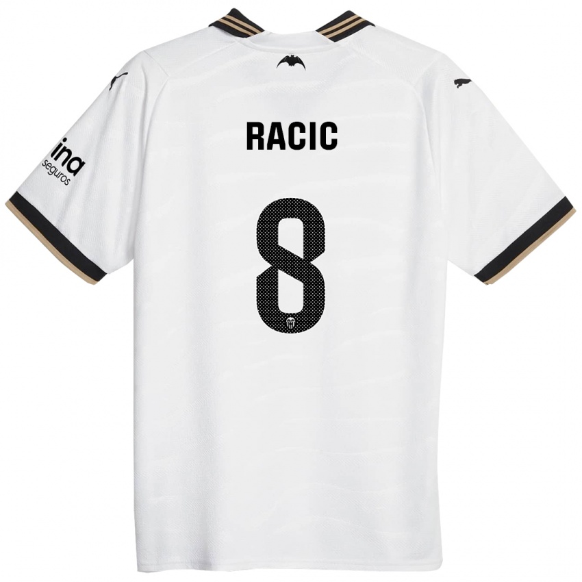 Niño Camiseta Uros Racic #8 Blanco 1ª Equipación 2023/24 La Camisa Perú