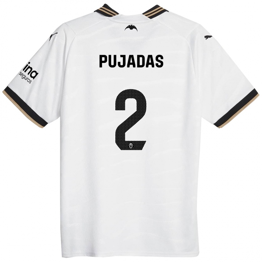 Niño Camiseta Berta Pujadas #2 Blanco 1ª Equipación 2023/24 La Camisa Perú