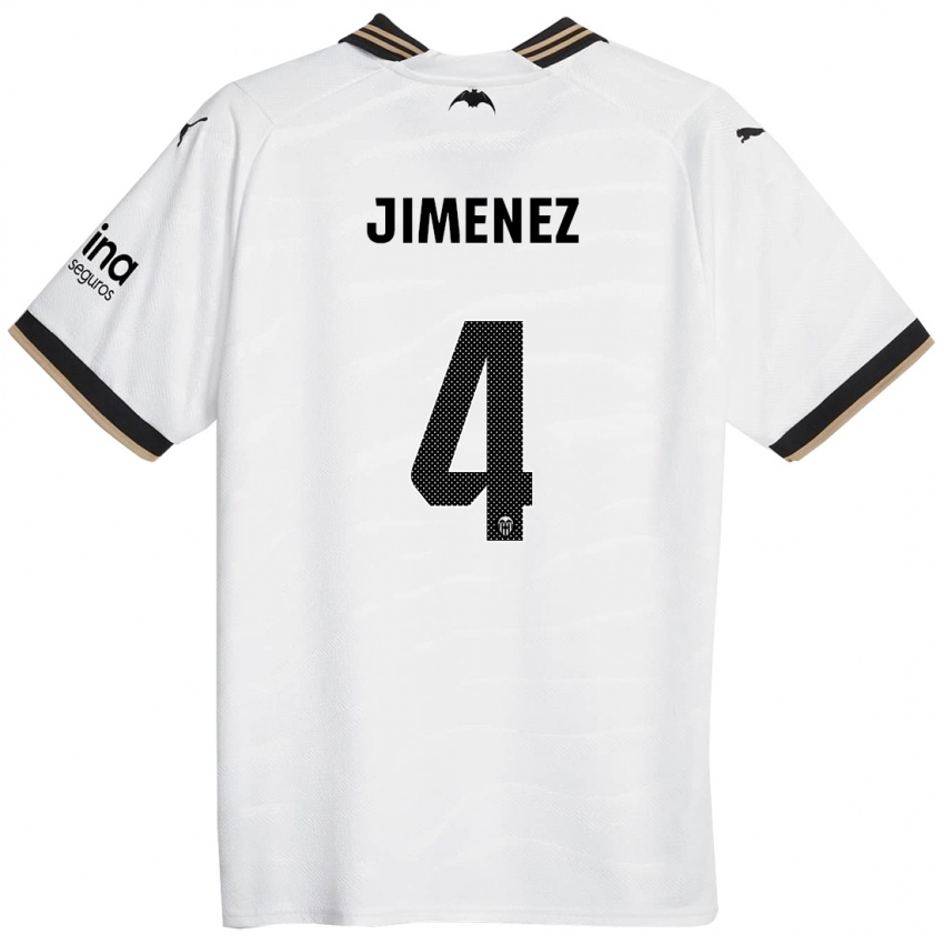 Niño Camiseta Maria Jimenez #4 Blanco 1ª Equipación 2023/24 La Camisa Perú