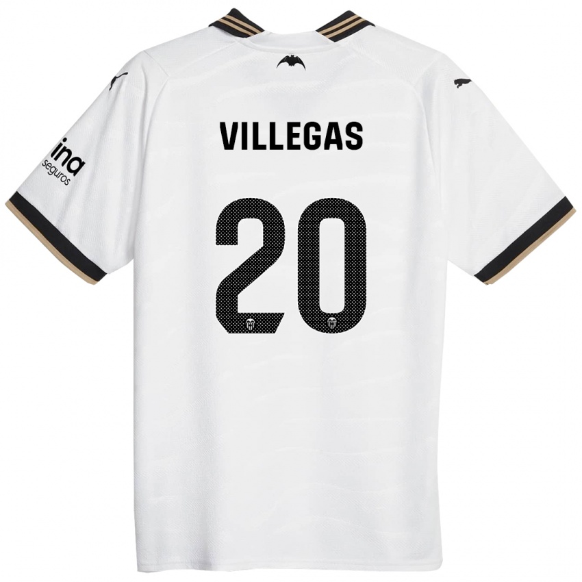 Niño Camiseta Noelia Villegas #20 Blanco 1ª Equipación 2023/24 La Camisa Perú