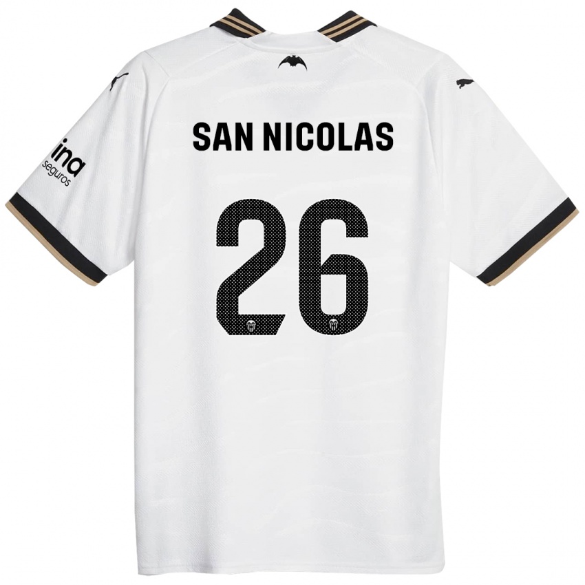 Niño Camiseta Olga San Nicolas #26 Blanco 1ª Equipación 2023/24 La Camisa Perú